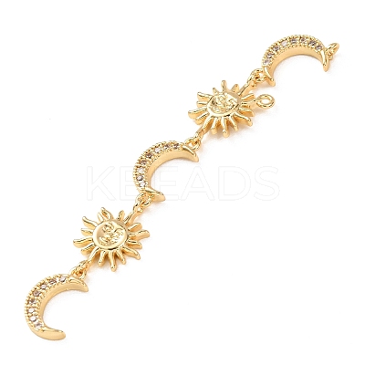 Tassel Brass Micro Pave Clear Cubic Zirconia Big Pendants KK-L271-01G-14-1
