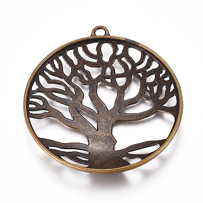 Tibetan Style Pendant Cabochon Settings LS-TIBEP-A23210-AB-FF-1