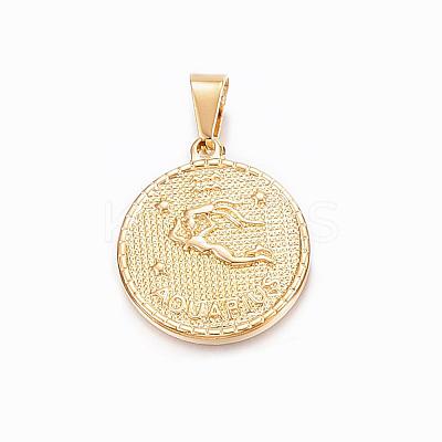 Real 18K Gold Plated 304 Stainless Steel Pendants STAS-H372-01L-1