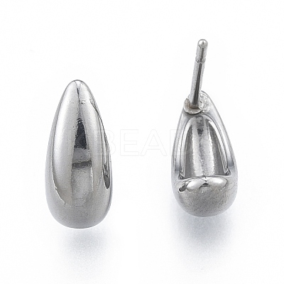 Non-Tarnish 304 Stainless Steel Teardrop Stud Earrings for Women LS-EJEW-N052-01P-1