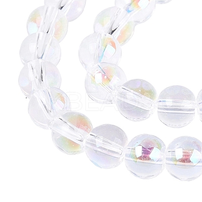 Transparent Electroplate Glass Beads Strands LS-EGLA-Q132-6MM-01A-11-1