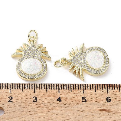 Rack Plating Brass Micro Pave Cubic Zirconia Fruit Pendants KK-C041-08G-1