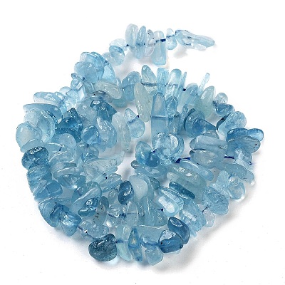 Natural Aquamarine Chip Beads Strands G-E271-96-1