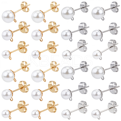 304 Stainless Steel Stud Earring Findings EJEW-SP0001-17K-1