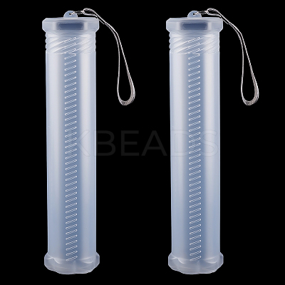 2Pcs Extendable Plastic Paint Brush Case AJEW-GF0013-01-1