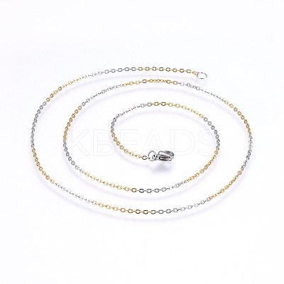 304 Stainless Steel Cable Chain Necklaces STAS-O099-36GP-1