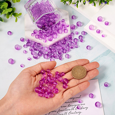 300Pcs Frosted Transparent Glass Beads GLAA-TA0002-78A-1