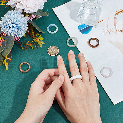 6Pcs 6 Styles Natural & Synthetic Gmestone Finger Rings for Unisex RJEW-BC0001-25-1