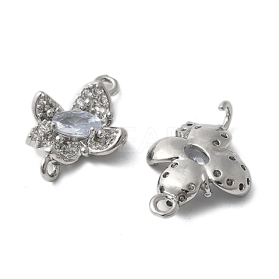 Brass Micro Pave Cubic Zirconia Connector Charms KK-Z103-10P-02-1