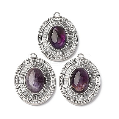 Natural Amethyst Oval Pendants STAS-L080-010P-03-1