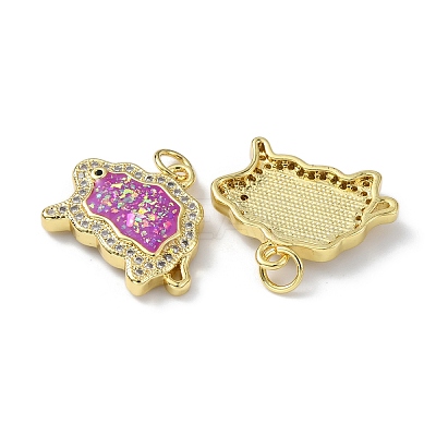 Brass Micro Pave Cubic Zirconia Pendants KK-A197-31G-1