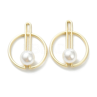 Alloy Pendants with Acrylic Pearl Beads LS-PALLOY-E580-15LG-1