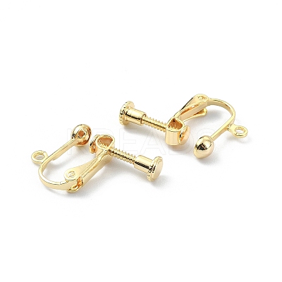 Brass Clip-on Earring Findings LS-KK-P232-05G-1