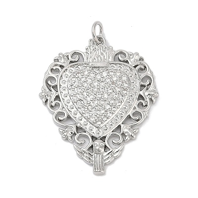 Brass Micro Pave Cubic Zirconia Pendants KK-A241-02P-1