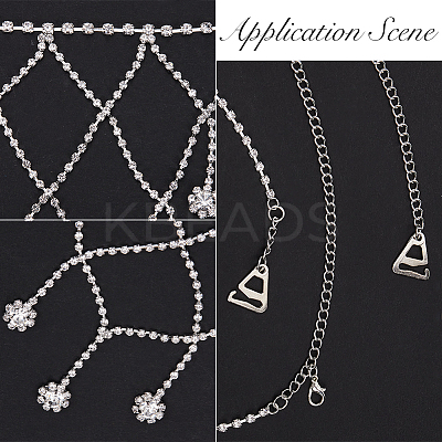 2Pcs Iron Rhinestone Sexy Shoulder Bra Body Chain FIND-GF0006-74A-1