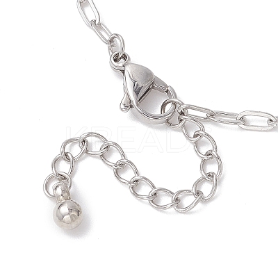 304 Stainless Steel Paperclip Chain Bracelets for Women BJEW-JB12535-1