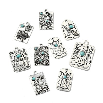 24Pcs 12 Styles Resin Imitation Turquoise Pendants FIND-CJ0003-52-1