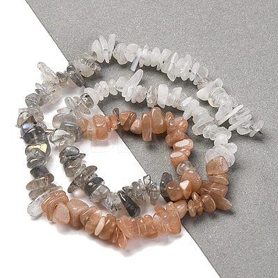 Natural Orange Moonstone & Labradorite & Rainbow Moonstone Beads Strands G-L610-A14-01-1