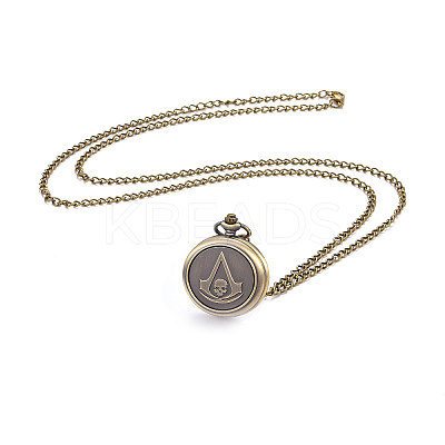 Alloy Pendant Necklace Quartz Pocket Watches WACH-F051-09AB-1