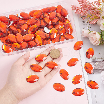 100Pcs Flat Back Acrylic Rhinestone Cabochons OACR-OC0001-19A-1