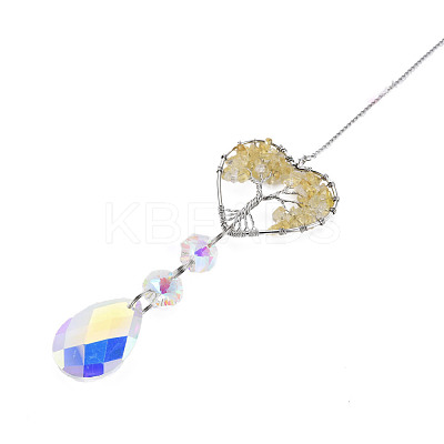 Natural Yellow Quartz Big Pendants G-N333-008A-1