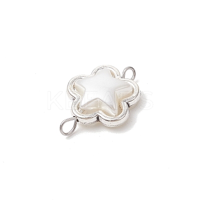 Alloy & ABS Plastic Imitation Pearl Star Connector Charms PALLOY-JF03871-1