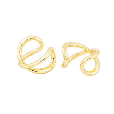 Rack Plating Brass Cuff Earrings for Women EJEW-P278-01G-1