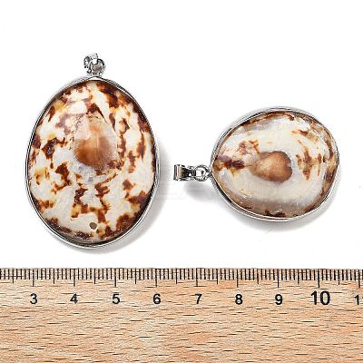 Electroplate Natural Shell Pendants KK-F882-03P-1