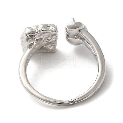 Brass Open Cuff Cup Peg Ring Settings LS-KK-E055-02P-01-1