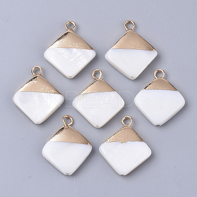 Electroplate Freshwater Shell Pendants X1-SHEL-S276-64-1