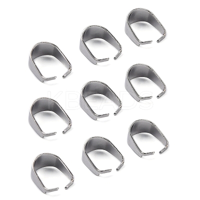 Tarnish Resistant 304 Stainless Steel Snap on Bails X-STAS-R048-10x7mm-1