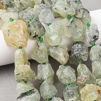 Raw Rough Natural Prehnite Beads Strands LS-G-P528-A05-01A-1
