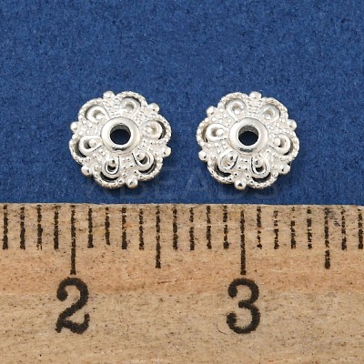 925 Sterling Silver Bead Caps STER-C007-04B-S-1