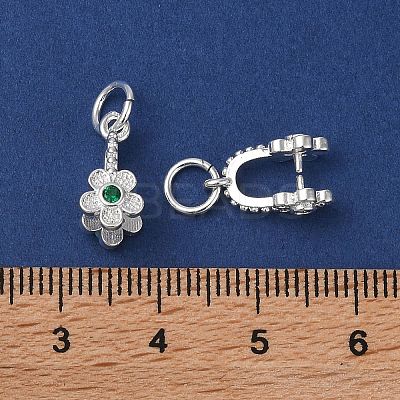 Brass Micro Pave Cubic Zirconia Peg Bails Pendants KK-K277-11S-1