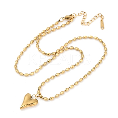 304 Stainless Steel Heart Pendant Necklaces for Women LS-NJEW-Z072-04G-1