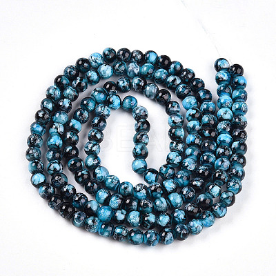 Baking Paint Glass Beads Strands DGLA-N003-6mm-A08-1