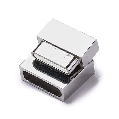 Tarnish Resistant 304 Stainless Steel Magnetic Clasps with Glue-in Ends STAS-M307-02P-01-1