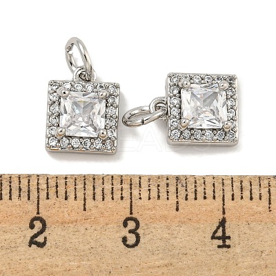 Brass Micro Pave Clear Cubic Zirconia Pendants KK-P275-32A-P-1