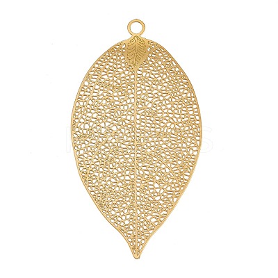 304 Stainless Steel Etched Metal Embellishments Pendants STAS-H236-02G-01-1