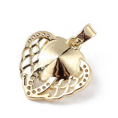 Real 18K Gold Plated Rack Plating Brass Micro Pave Clear Cubic Zirconia Pendants KK-C015-29G-06-1
