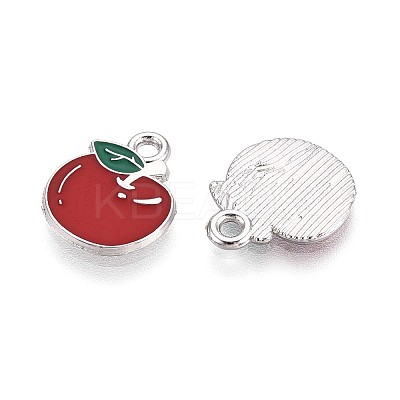Fruit Alloy Enamel Charms PALLOY-S058-01P-07-1