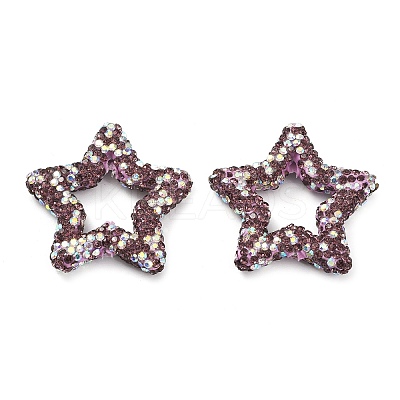 Star Shape Polymer Clay Rhinestone Beads CLAY-NH0001-06F-1