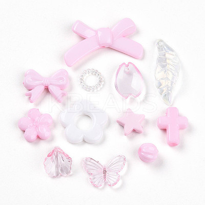 Transparent & Opaque Acrylic Beads TACR-T028-26C-1