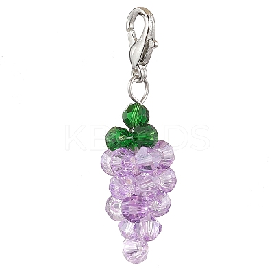Grape Glass Pendant Decoration HJEW-JM02594-1