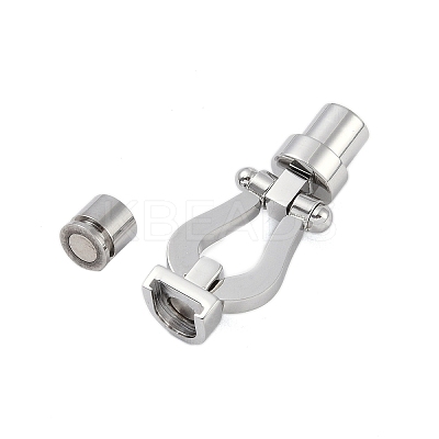 Tarnish Resistant 304 Stainless Steel Magnetic Clasps with Glue-in Ends STAS-K282-02P-1