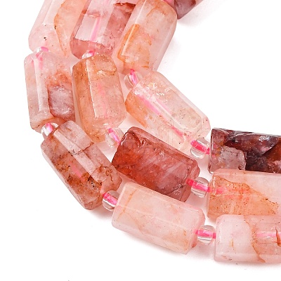 Natural Hematoid Quartz/Ferruginous Quartz Beads Strands G-L655-B02-01-1
