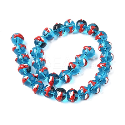 Ocean Theme Handmade Glass Enamel Beads LAMP-D304-02B-1