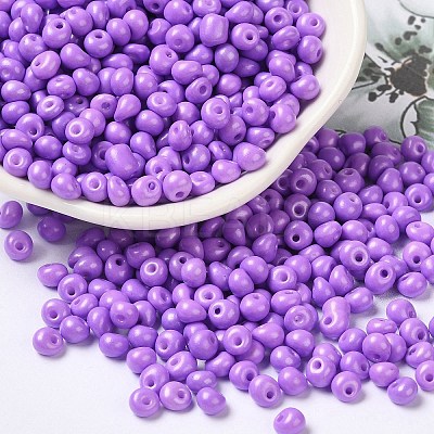 6/0 Opaque Baking Paint Glass Seed Beads SEED-M012-02A-11-1