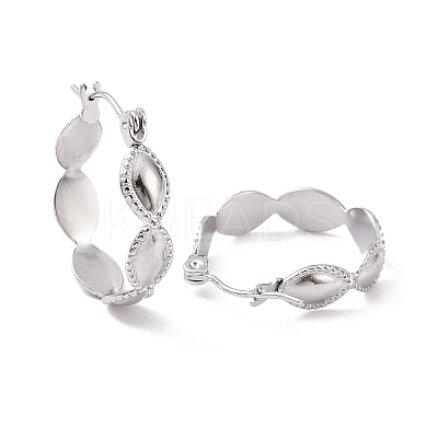 Non-Tarnish 304 Stainless Steel Oval Wrap Hoop Earrings for Women LS-EJEW-G293-29P-1