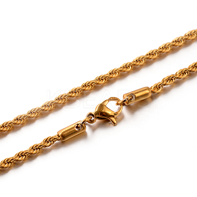 Ion Plating(IP) 304 Stainless Steel Rope Chain Necklaces STAS-M174-012G-1